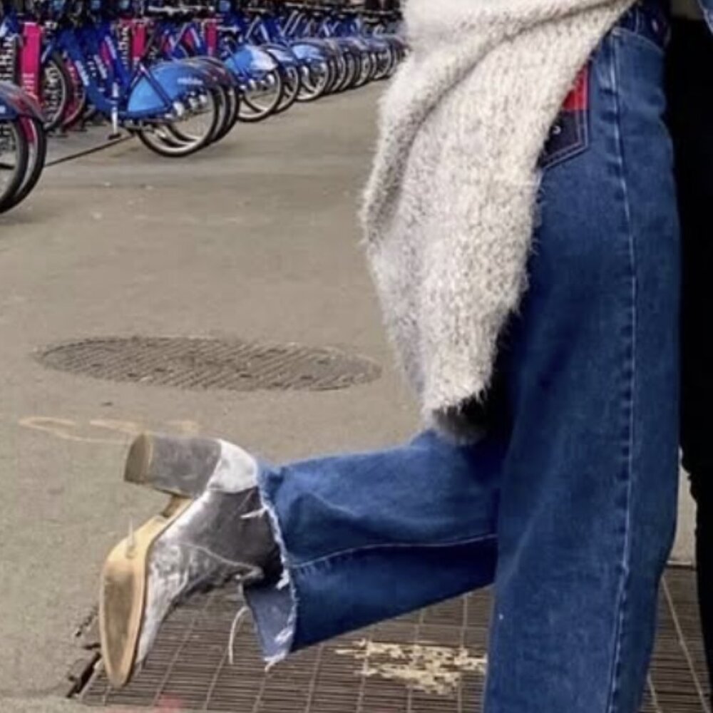 Silver Velour Booties